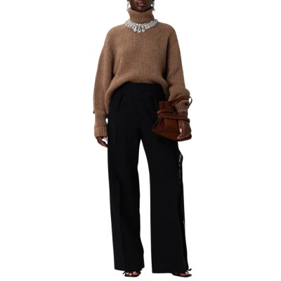 THE PLEATED RUFFLE-DETAIL TROUSERS